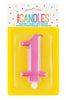 Metallic Pink Jumbo Candles "0" - "9"