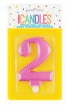Metallic Pink Jumbo Candles "0" - "9"