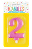 Metallic Pink Jumbo Candles "0" - "9"