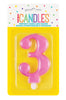 Metallic Pink Jumbo Candles "0" - "9"