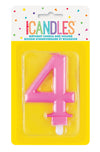 Metallic Pink Jumbo Candles "0" - "9"