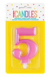 Metallic Pink Jumbo Candles "0" - "9"
