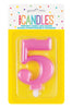 Metallic Pink Jumbo Candles "0" - "9"