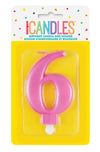 Metallic Pink Jumbo Candles "0" - "9"