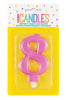 Metallic Pink Jumbo Candles "0" - "9"