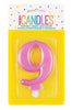 Metallic Pink Jumbo Candles "0" - "9"