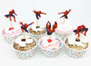 Spiderman Paper Cupcake Cake Toppers 24pcs