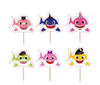 Baby Shark Paper Cupcake Cake Toppers 24pcs