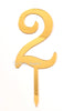 Gold "0"-"9"  Number Birthday Age Acrylic Cake Toppers