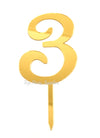 Gold "0"-"9"  Number Birthday Age Acrylic Cake Toppers