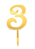 Gold "0"-"9"  Number Birthday Age Acrylic Cake Toppers