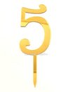 Gold "0"-"9"  Number Birthday Age Acrylic Cake Toppers