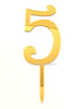 Gold "0"-"9"  Number Birthday Age Acrylic Cake Toppers