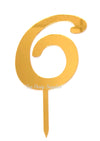 Gold "0"-"9"  Number Birthday Age Acrylic Cake Toppers