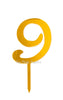 Gold "0"-"9"  Number Birthday Age Acrylic Cake Toppers