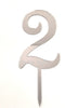 Silver "0"-"9" Birthday Age Acrylic Cake Toppers