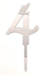 Silver "0"-"9" Birthday Age Acrylic Cake Toppers