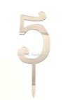 Silver "0"-"9" Birthday Age Acrylic Cake Toppers