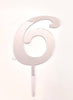 Silver "0"-"9" Birthday Age Acrylic Cake Toppers