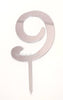 Silver "0"-"9" Birthday Age Acrylic Cake Toppers