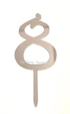 Silver "0"-"9" Birthday Age Acrylic Cake Toppers