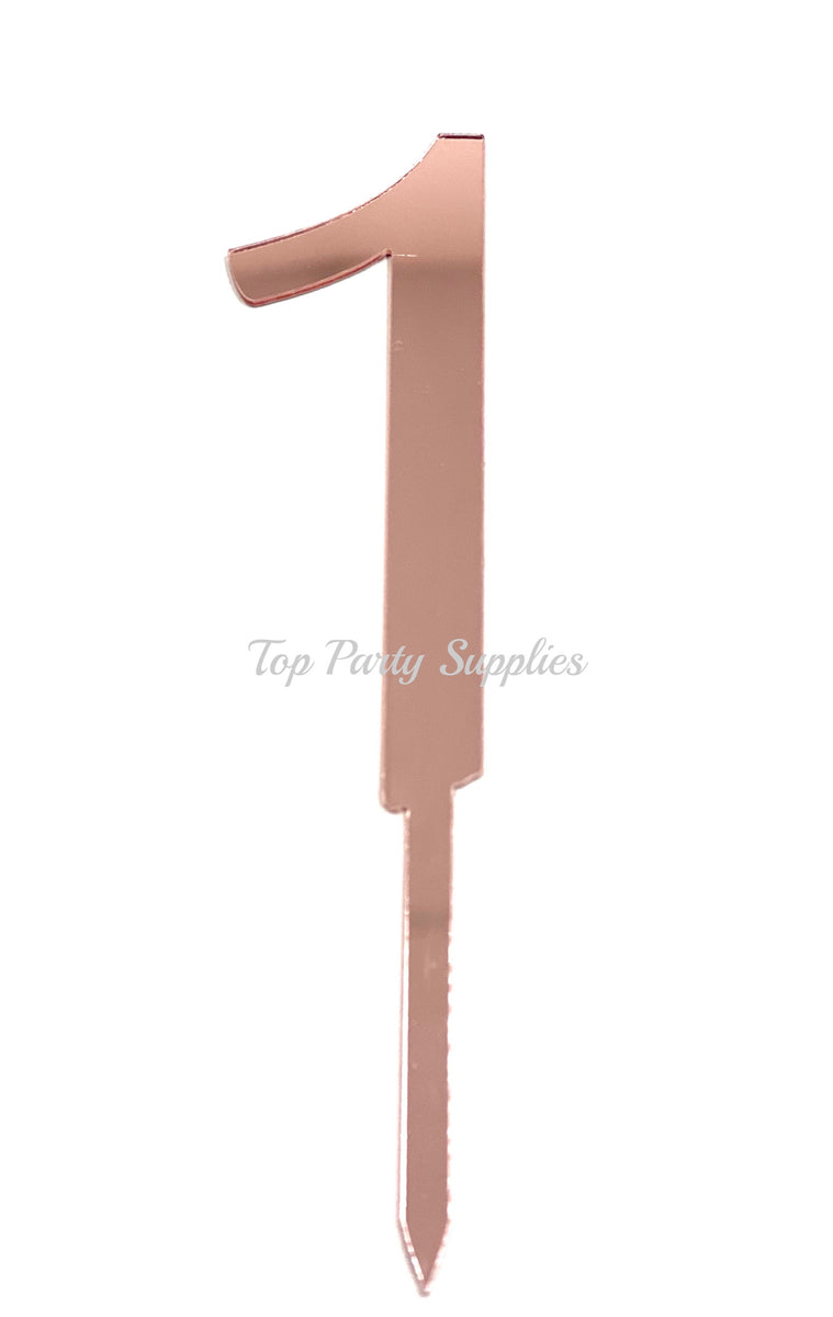 Rose Gold "0"-"9" Birthday Age Acrylic Cake Toppers – Top Party ...
