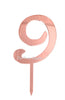 Rose Gold "0"-"9" Birthday Age Acrylic Cake Toppers