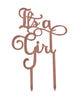 It's a Girl Gender Reveal Baby Shower Acrylic Cake Toppers