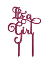 It's a Girl Gender Reveal Baby Shower Acrylic Cake Toppers