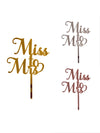 Miss To Mrs  Acrylic Cake topper