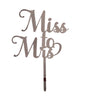 Miss To Mrs  Acrylic Cake topper