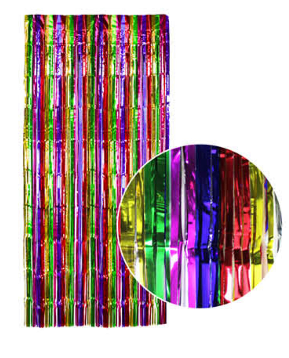 Metallic Rainbow Curtain Backdrop 1M Wide X 2M Long Top Party
