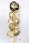 Happy Birthday Black & Gold 45cm Foil Balloon