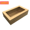 100PCS Extra Small Catering Tray With Brown Window Lid Grazing Box
