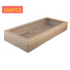 100PCS 558x252x80mm Extra Large Catering Tray With Brown Window Lid Grazing Box