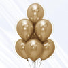 Sempertex Chrome/Reflex Gold 30cm Latex Balloons Pack of 12