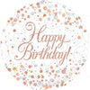 Happy Birthday Rose Gold 45cm Foil Balloon