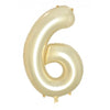 6 Luxe Gold Number Foil Balloons 86cm (34")
