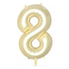 8  Luxe Gold Number Foil Balloons 86cm (34")