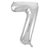 7 Silver Number Foil Balloons 86cm (34")