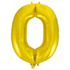 0 Gold Number Foil Balloons 86cm (34")