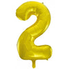 2 Gold Number Foil Balloons 86cm (34")