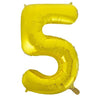 5 Gold Number Foil Balloons 86cm (34")