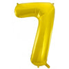 7 Gold Number Foil Balloons 86cm (34")