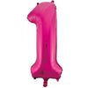 1 Hot Pink Number Foil Balloons 86cm (34")
