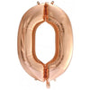 0 Rose Gold Number Foil Balloons 86cm (34")