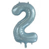 2 Blue Number Foil Balloons 86cm (34")