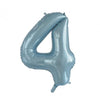 4 Blue Number Foil Balloons 86cm (34")