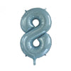 8 Blue Number Foil Balloons 86cm (34")