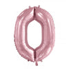 0 Pink Number Foil Balloons 86cm (34")